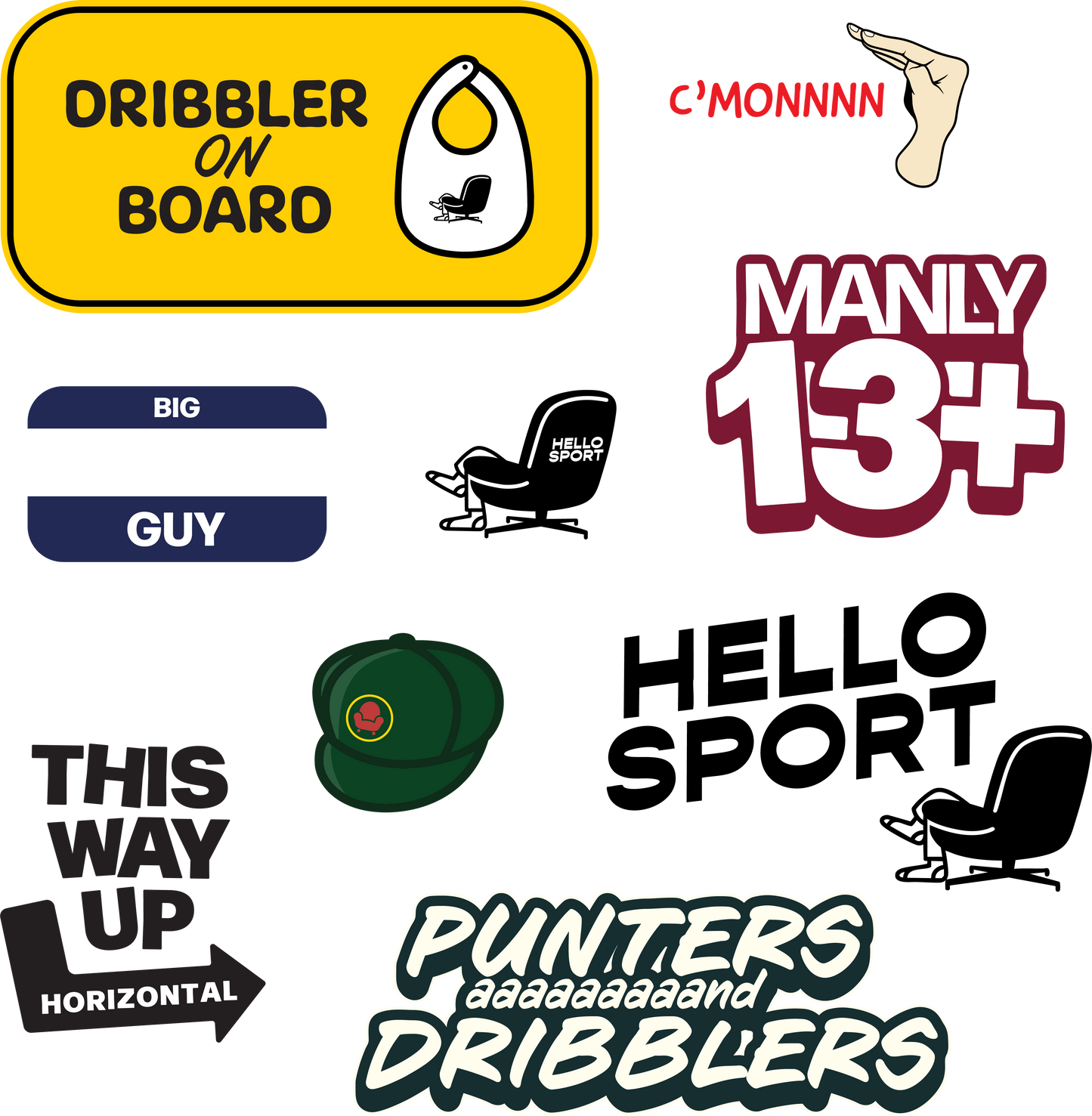 Hello Sport Sticker Pack (9 stickers)